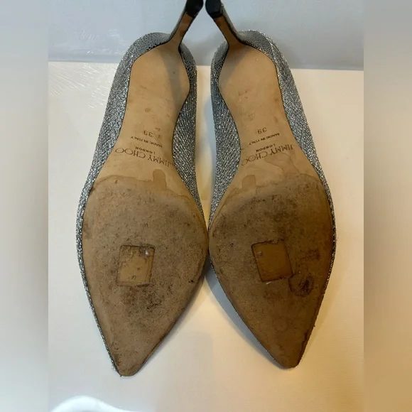 Jimmy Choo Silver Remy Heels - Picture 4 of 12
